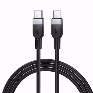 Kabelis USB C uz USB C Hoco 3A 60W silikona 1 m X109 melns