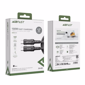 Acefast C4-03 Black USB-C - USB-C PD QC cable 100W 5A 480Mb/s 2m - black