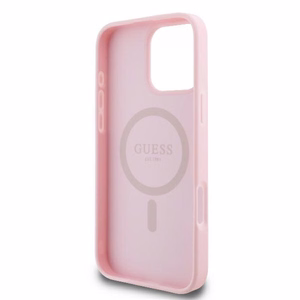 Guess Peony Script Logo MagSafe iPhone 16 Pro Case - Pink
