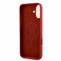 Karl Lagerfeld silikona magnētiskais viedtālruņa apvalks iPhone 16 Plus ar Karl & Choupette galvu gredzenu - sarkana