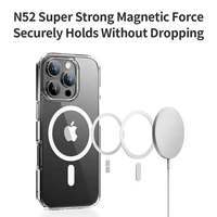 Rock Crystal Series Magnētiskais viedtālruņa apvalks Iphone 16 Plus caurspīdīgs