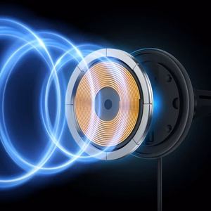 Automašīnas turētājs Baseus CW01_v2 melns (15W / Magsafe saderīgs) (magnētisks / gaisa restītes)