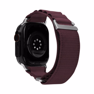 Mobilize neilona pulksteņa siksniņa - Alpine - titāna savienotājs - Apple 38/40/41mm - bordo