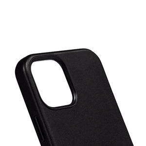 Crong Essential Cover vāciņš ierīcei iPhone 12 Pro Max, no mākslīgās ādas, melns