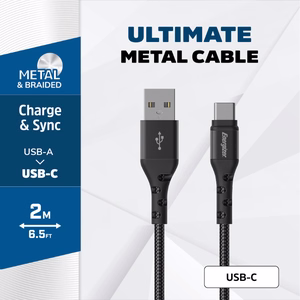 Energizer Ultimate C520CKBK USB-A–USB-C uzlādes un datu kabelis, 2 m, melns