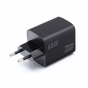 BLUE STAR ceļojumu lādētājs GaN 4A 65W 2 x Type C + USB A PD QC4.0 VT-43 melns