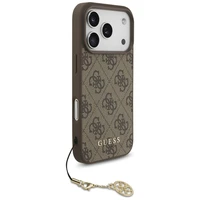 Guess 4G Charms Collection Magnētiskais viedtālruņa apvalks iPhone 17 Pro - brūns