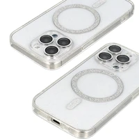 Glitter magnētiskais viedtālruņa apvalks Iphone 15 Pro caurspīdīgs