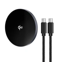 FORCELL F-ENERGY Smart Charge Qi2 15W bezvadu lādētājs ar 150cm noņemamu kabeli saderīgs ar MagSafe sudraba