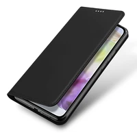 Dux Ducis Skin Pro viedtālruņa apvalks Samsung Galaxy A36 5G / A56 5G ar atveramu vāciņu un kartes slotu - melns