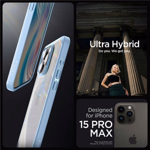 Spigen Crystal Hybrid Case for iPhone 15 Pro Max - Clear Blue