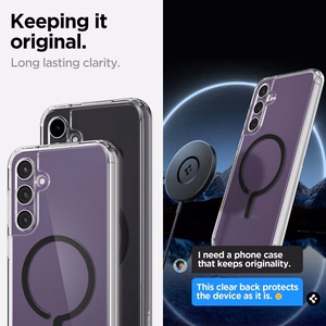 Spigen Ultra Hybrid OneTap Ring magnētiskais viedtālruņa apvalks ar MagSafe Samsung Galaxy S23 FE - caurspīdīgs melns