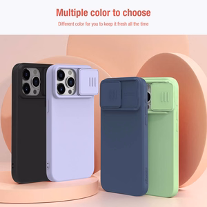 Viedtālruņa apvalks Nillkin CamShield Silky Silicone iPhone 15 Plus (melns)