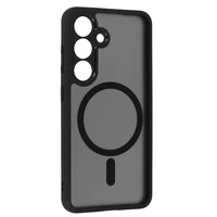 Pilnīgs matēts Mag vāks viedtālrunim Samsung Galaxy S25 - melns