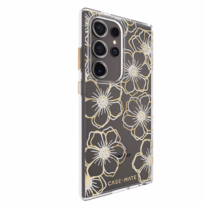 Case-Mate Floral Gems vāciņš ierīcei Samsung Galaxy S24 Ultra, zelta krāsā