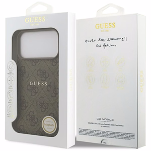 Guess 4G Ring Classic Logo MagSafe Case for iPhone 17 Pro Max - Brown