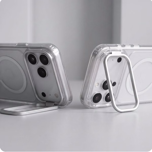 Tech-Protect MagStand MagSafe CC maciņš, paredzēts iPhone 18 Pro / 17 Pro, caurspīdīgs