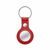 Crong Leather maciņš with atslēgu piekariņš – aizsargājošs leather maciņš with key ring Apple AirTag 1/2 (sarkans)