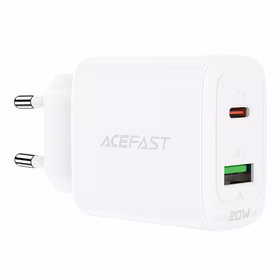 Acefast sienas lādētājs USB Type C / USB 20W, PPS, PD, QC 3.0, AFC, FCP balts (A25 balts)