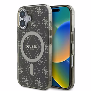 Guess IML 4G Fons Magnētiskais viedtālruņa apvalks iPhone 16 Plus - brūns