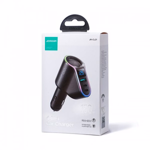 Automašīnas lādētājs Joyroom „JR-CL21" melns 150W (2xPD / 1xUSB / papildu ports / LED)