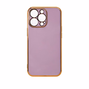 Lighting Color viedtālruņa apvalks Xiaomi Redmi Note 11 violeta gēla apvalks ar zelta rāmi