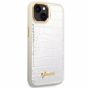 Guess GUHCP14SHGCRHS iPhone 14 6.1 "sudraba cietais apvalks Croco kolekcija