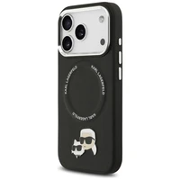 Karl Lagerfeld Karl & Choupette Pins MagSafe apvalks viedtālrunim iPhone 17 Pro Max - melns