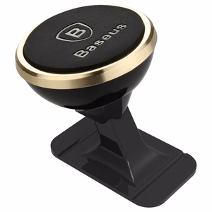 Car Holder Baseus "Overseas Edition" Black / Gold (magnetic / sticky pad)