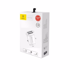 Baseus automašīnas lādētājs Grain 2x USB 3,1A balts