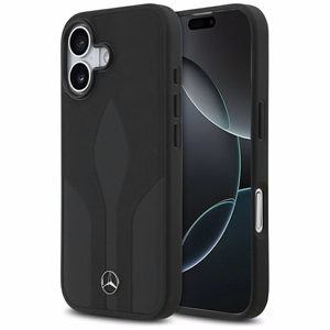Mercedes ādas The Move magnētiskais viedtālruņa apvalks iPhone 17 - melns