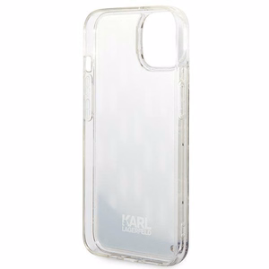 Karl Lagerfeld KLHCP14SLMNMS iPhone 14 6.1 "cietais viedtālruņa apvalks sudraba / sudraba šķidrais mirdzums Monogram