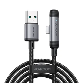 Joyroom S-A56 EnjoyX sērijas 90° USB-A - USB-C 3A kabelis 1.2m - melns