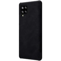 Nillkin Qin ādas viedtālruņa apvalks Samsung Galaxy A42 5G melns