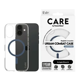 CARE by PanzerGlass Flagmanis viedtālruņa apvalks iPhone 16 6.1" zils/zils Magnētiskais 1365