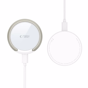 Tech-Protect QI15W-A33 indukcijas lādētājs ar MagSafe un statīvu ar USB-A / USB-C kabeli - balts