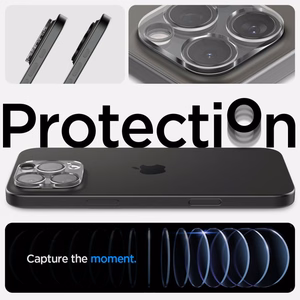 Spigen Optik.tR kameras aizsargs iPhone 14 Pro / Pro Max / 15 Pro / Pro Max / 16 Pro / Pro Max – caurspīdīgs, 2 gab.