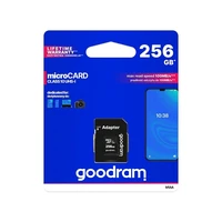 GOODRAM atmiņas karte microSD 256GB 100MB/s 10 klase UHS I ar adapteri SD
