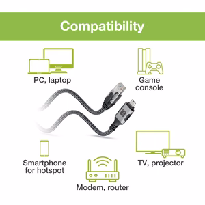 Techly ICOC U3C-RJ45-010 tīkla kabelis Sudrabs, Melns 1 m Cat6 F/UTP (FTP)