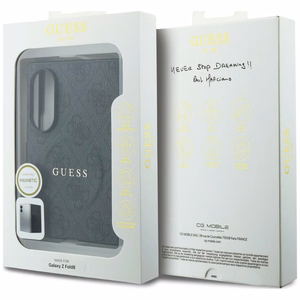 Melns Guess 4G Classic MagSafe vāciņš Samsung Galaxy Z Fold8 tālrunim