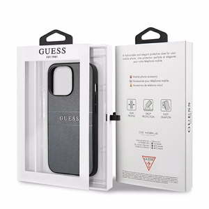 Guess GUHCP13LPSASBGR maciņš iPhone 13 Pro / 13 6,1" Saffiano Strap – pelēks