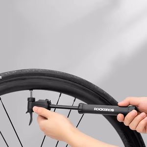 ROCKBROS TM-1701P 80 PSI mini velosipēda pumpis Presta un Schrader ventiļiem – krāsa: melna