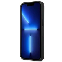 Mercedes ādas apvalks ar zvaigžņu rakstu iPhone 13 mini viedtālrunim - melns