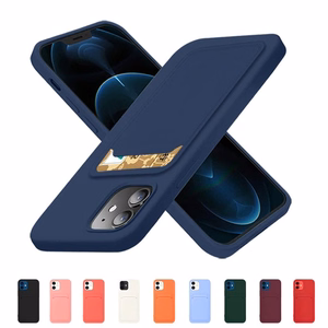 Karteņu apvalks silikona maks ar karšu nodalījumu dokumentiem iPhone 12 Pro Max, sarkans
