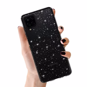 Sudraba krāsas Kristālais spīdīgais viedtālruņa apvalks Samsung Galaxy A12