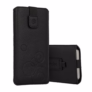 WONDER Deko Pouch Case (Size XXL) for Samsung S25 Ultra/S24 Ultra/M35/M23/A16 5G/Xiaomi Redmi 14C black