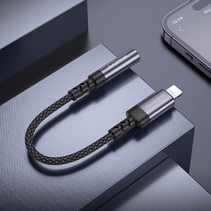 Borofone adapteris BV24 Graceful - Lightning uz jack 3,5 mm - pelēks