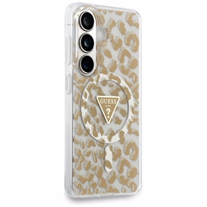 Guess maciņš IML Leopard Print Triangle MagSafe for Samsung Galaxy S26 brūns