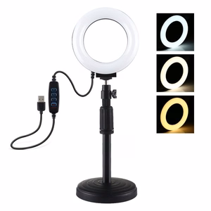Gredzena LED lampa Puluz ar regulējamu pamatni PU391