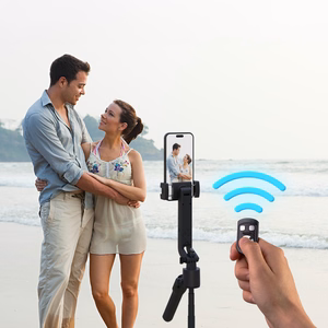 Wozinsky WST-360YS selfiju nūja ar statīva funkciju, 360° AI automātisku sejas izsekošanu un žestu vadību - melna
